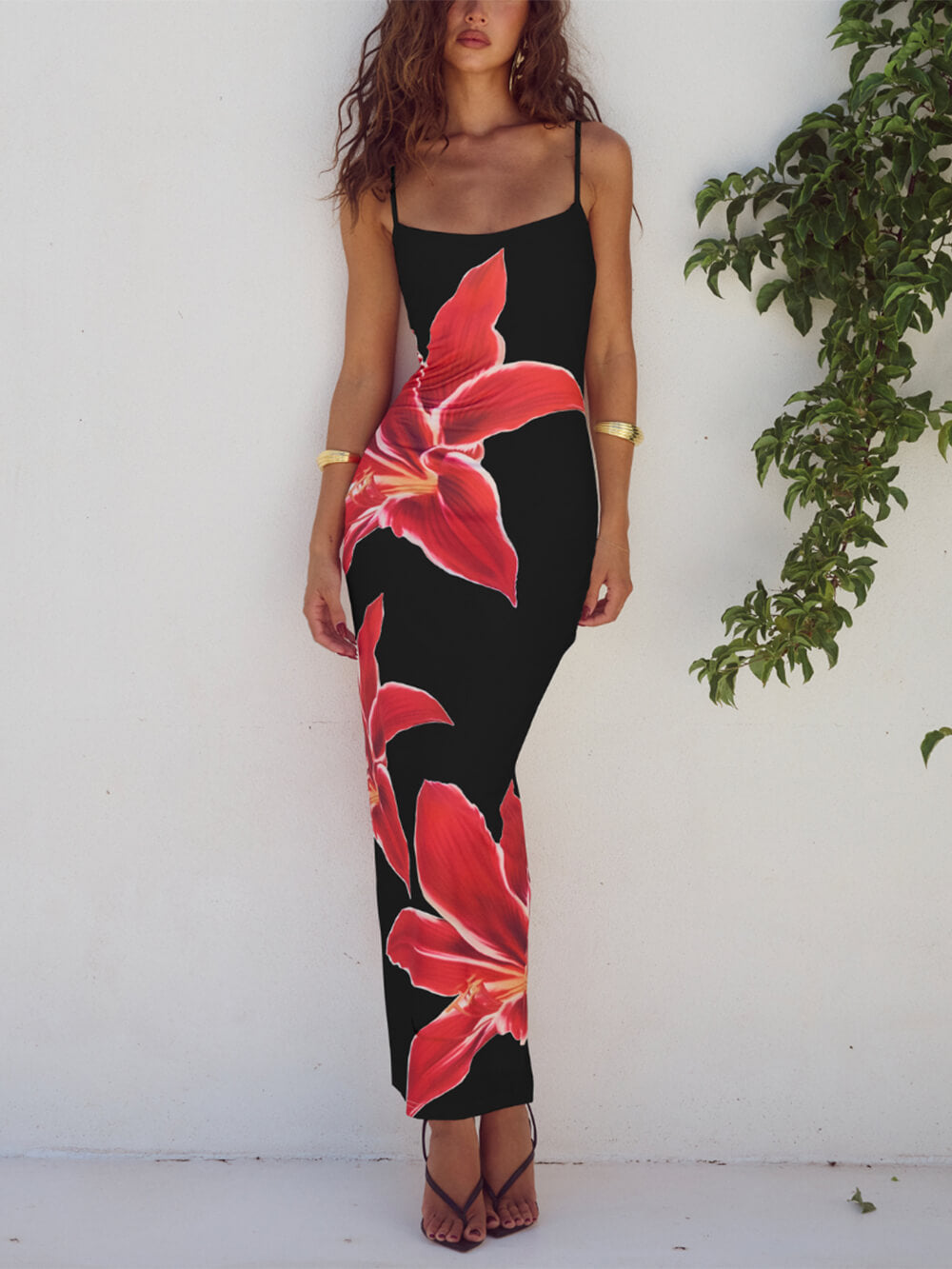 Abito Maxi con Stampa Floreale Astratta Indimenticabile