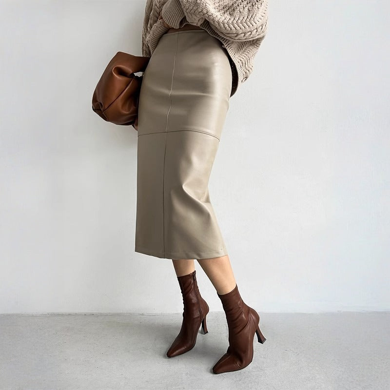 GRETA | Gonna lunga in pelle premium