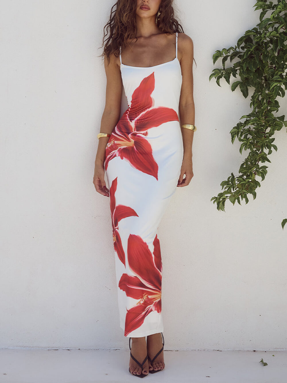 Abito Maxi con Stampa Floreale Astratta Indimenticabile