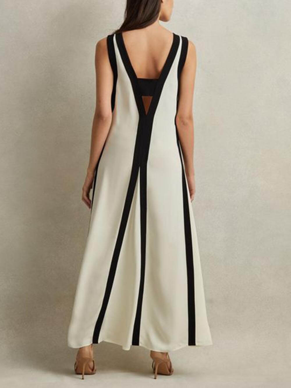 Abito Maxi A-Line Reversibile Colorblock