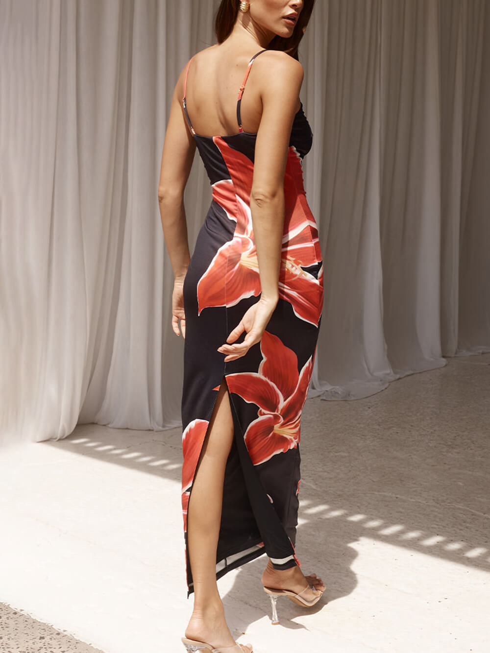 Abito Maxi con Stampa Floreale Astratta Indimenticabile