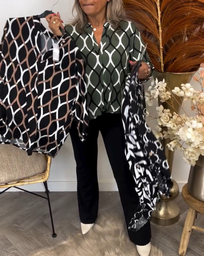 NORA | Blusa che valorizza la figura con un elegante motivo