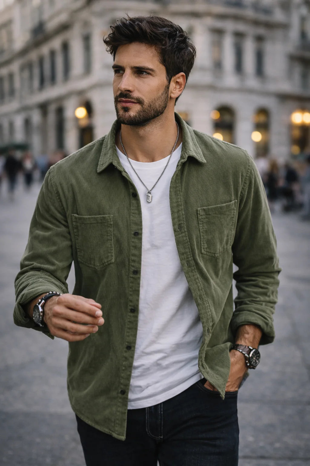 Giacca in Pelle Uomo Effetto Camoscio