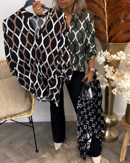 NORA | Blusa che valorizza la figura con un elegante motivo