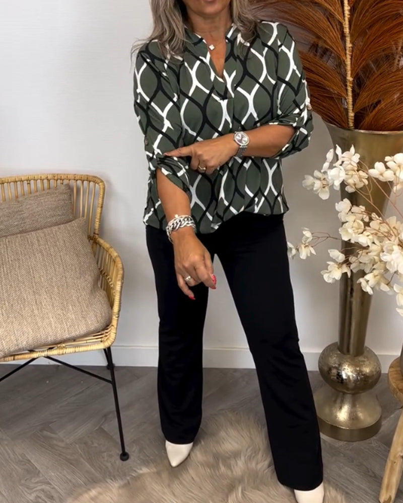 NORA | Blusa che valorizza la figura con un elegante motivo