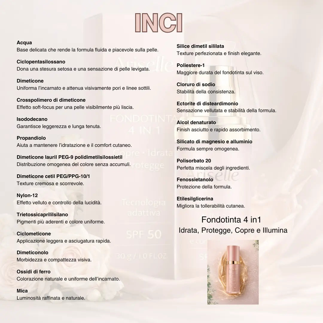 ARISELLE | Fondotinta adattivo 4 in 1 con SPF 50