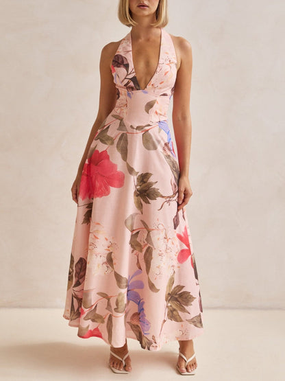 Abito Maxi con Scollatura a V Profonda
