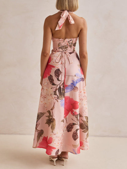 Abito Maxi con Scollatura a V Profonda