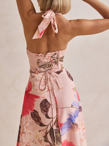 Abito Maxi con Scollatura a V Profonda