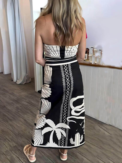 Abito Midi Off-The-Shoulder con Stampa Floreale Unica e Bella